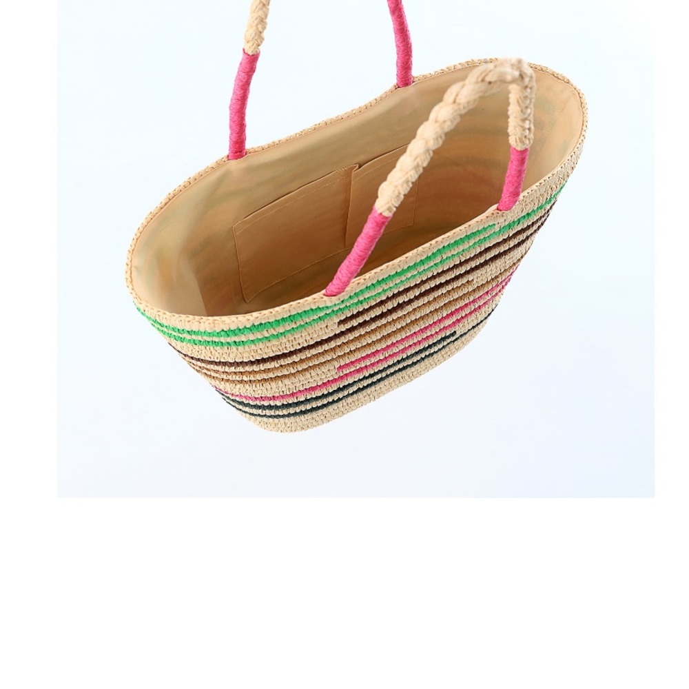 Time & Tru Women Woven Beach Tote Bag - Picture 6 of 8